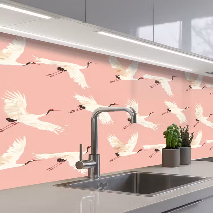 Schienale cucina - Moderno - Gru - Rosa — 2