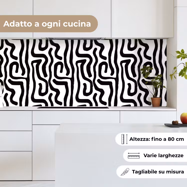 Schienale cucina - Moderno - Linee - Nero — 7
