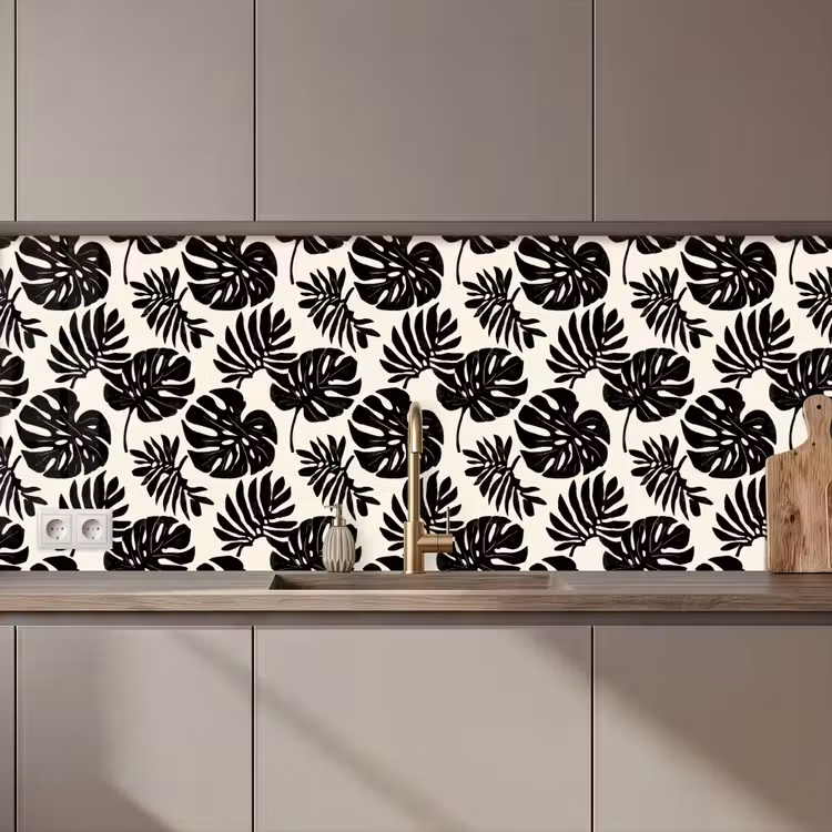 Schienale cucina - Moderno - Monstera - Nero — 1
