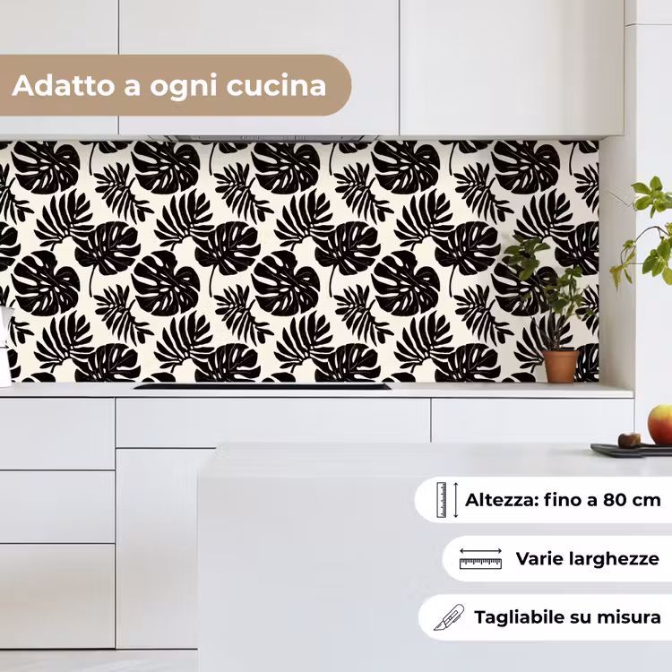 Schienale cucina - Moderno - Monstera - Nero — 7