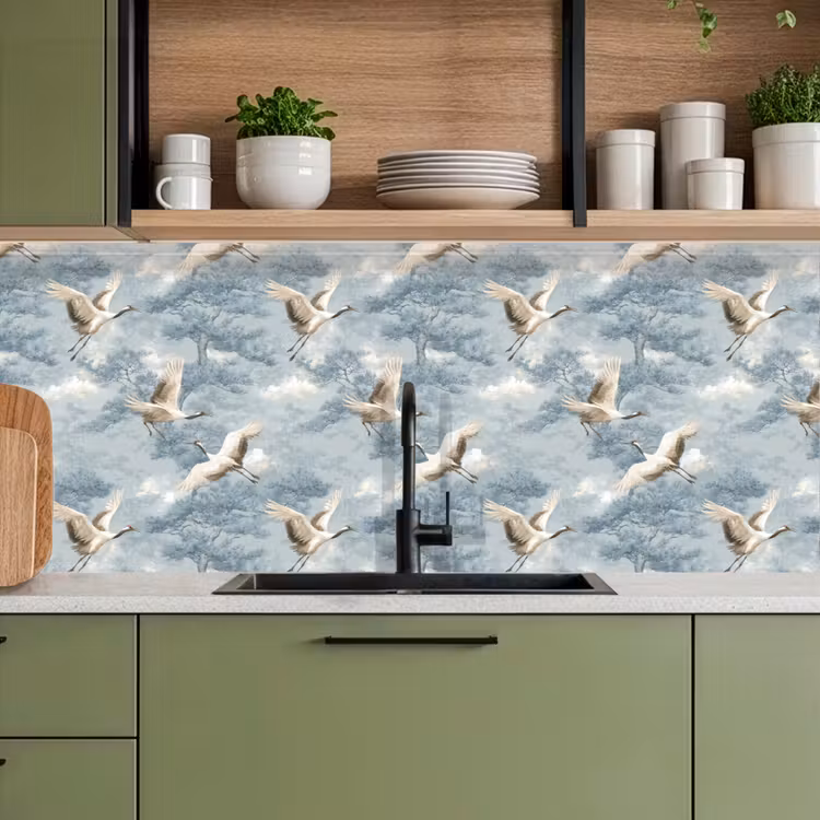 Schienale cucina - Nuvole - Gru - Blu — 8