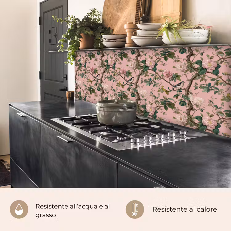 Schienale cucina - Peonie - Botanico - Uccello — 5