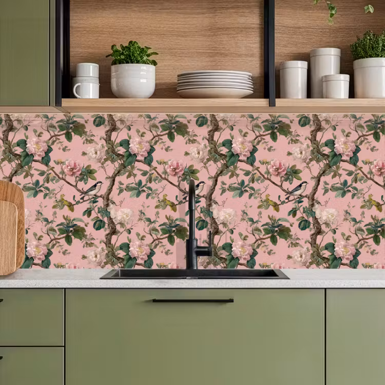 Schienale cucina - Peonie - Botanico - Uccello — 8