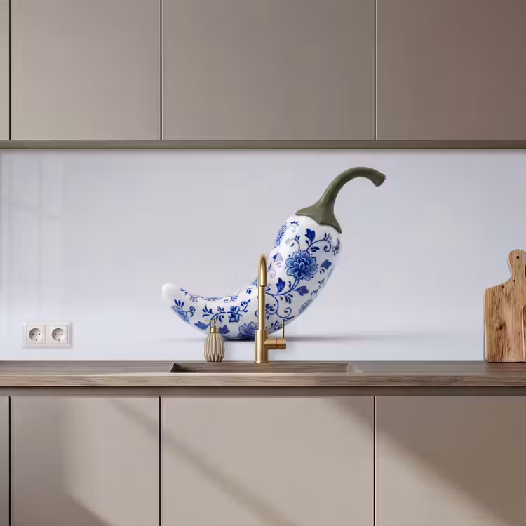 Schienale cucina - Peperoncino - Ceramica - Blu — 1