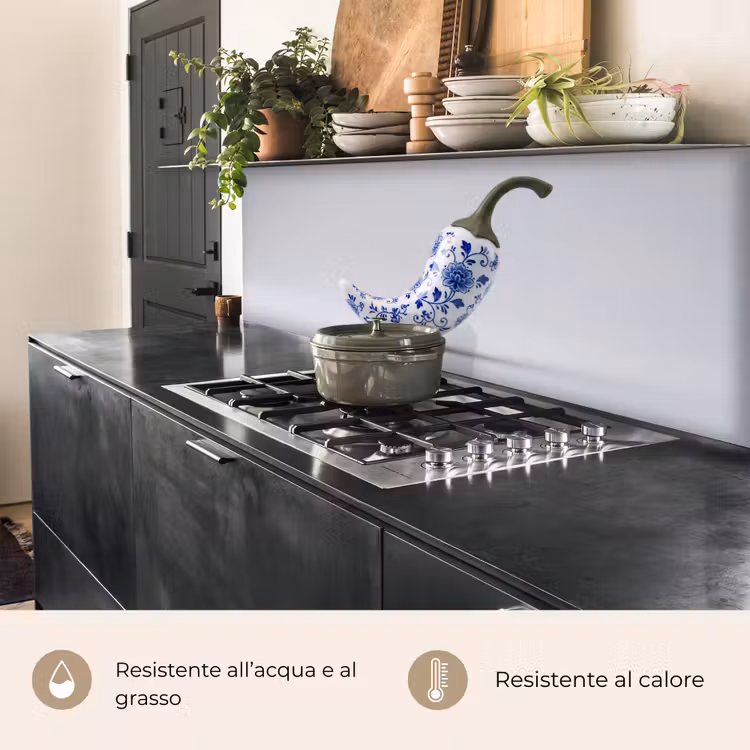 Schienale cucina - Peperoncino - Ceramica - Blu — 5