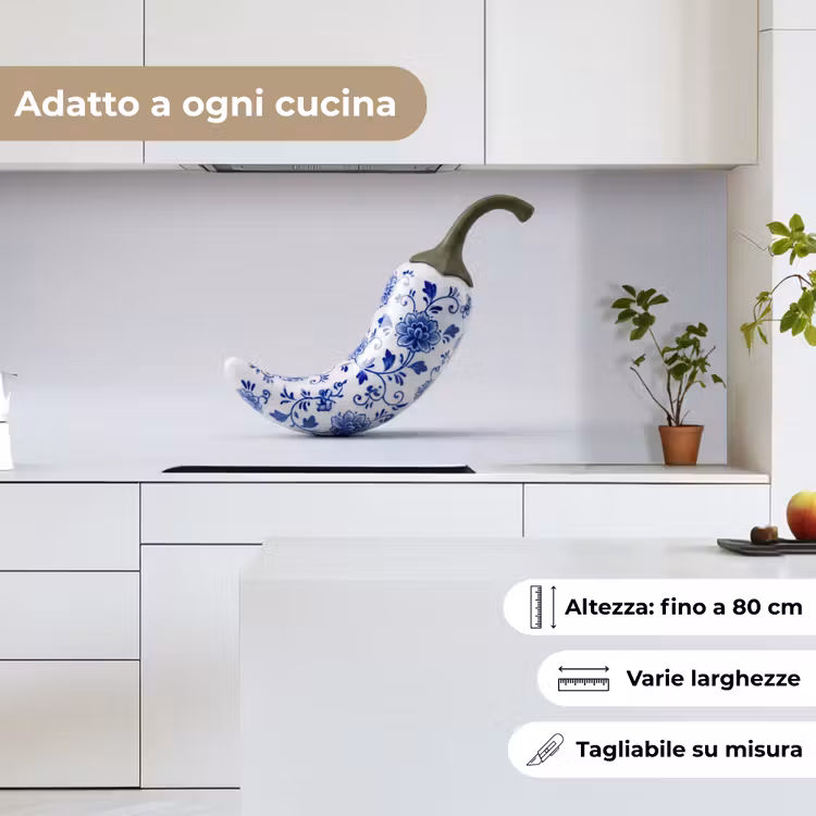 Schienale cucina - Peperoncino - Ceramica - Blu — 7