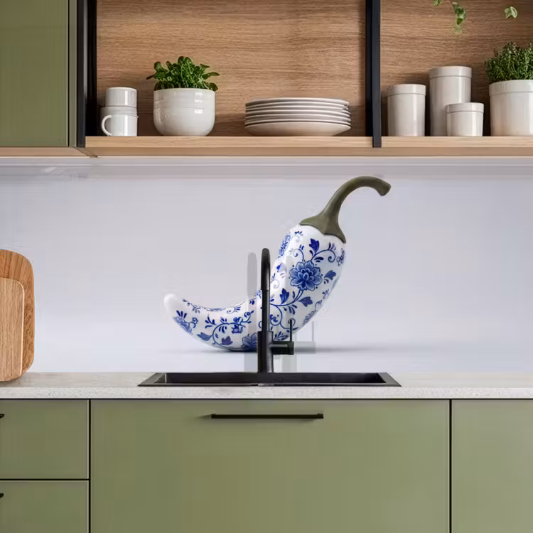 Schienale cucina - Peperoncino - Ceramica - Blu — 8