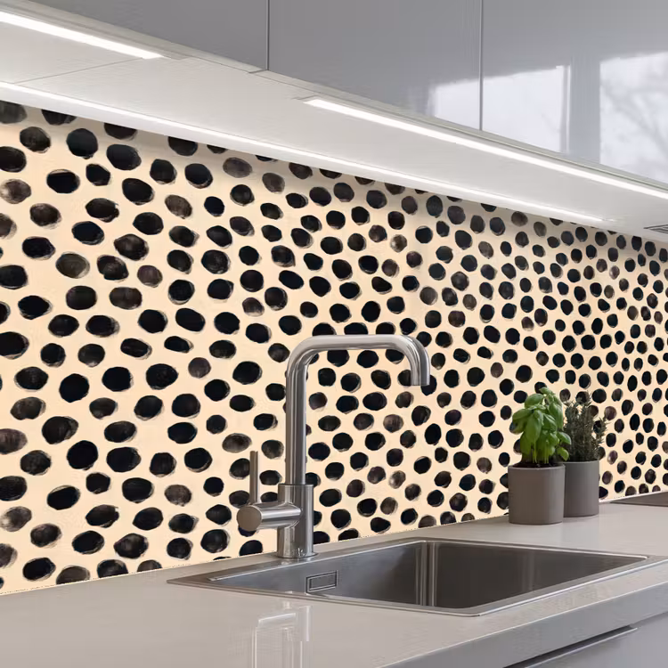 Schienale cucina - Pois - Motivo - Nero — 2