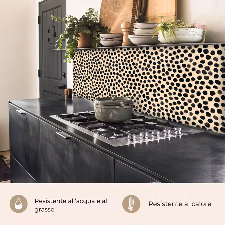 Schienale cucina - Pois - Motivo - Nero — 5