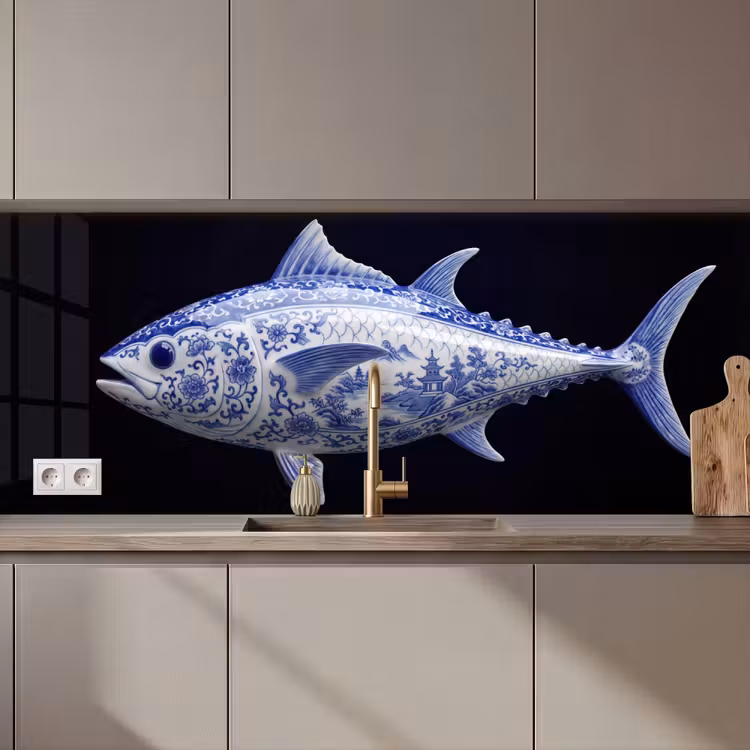 Schienale cucina - Porcellana - Tonno - Delftware — 1