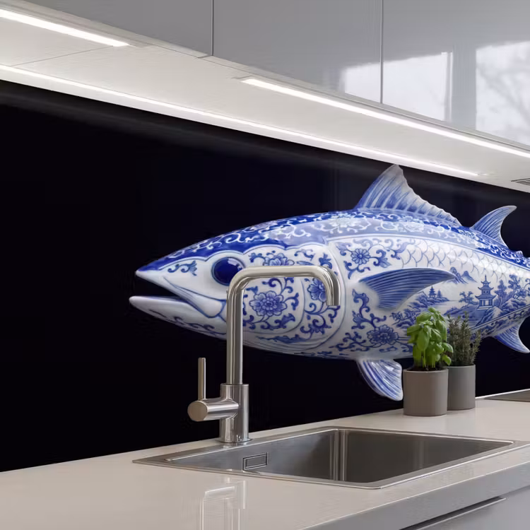 Schienale cucina - Porcellana - Tonno - Delftware — 2