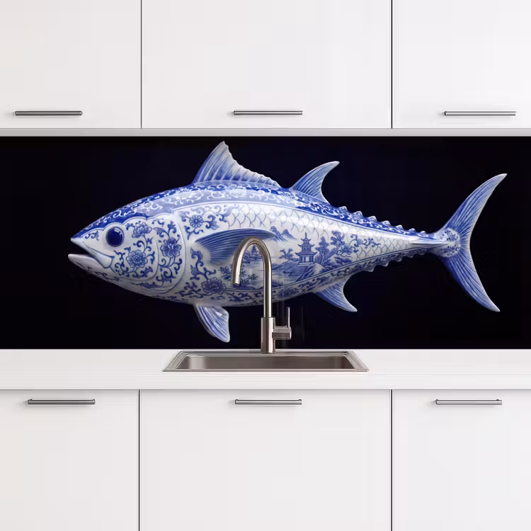 Schienale cucina - Porcellana - Tonno - Delftware — 4