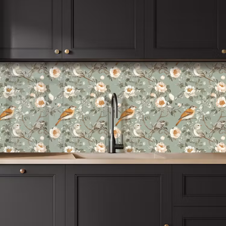 Schienale cucina - Rosa - Uccelli - Colorato — 6