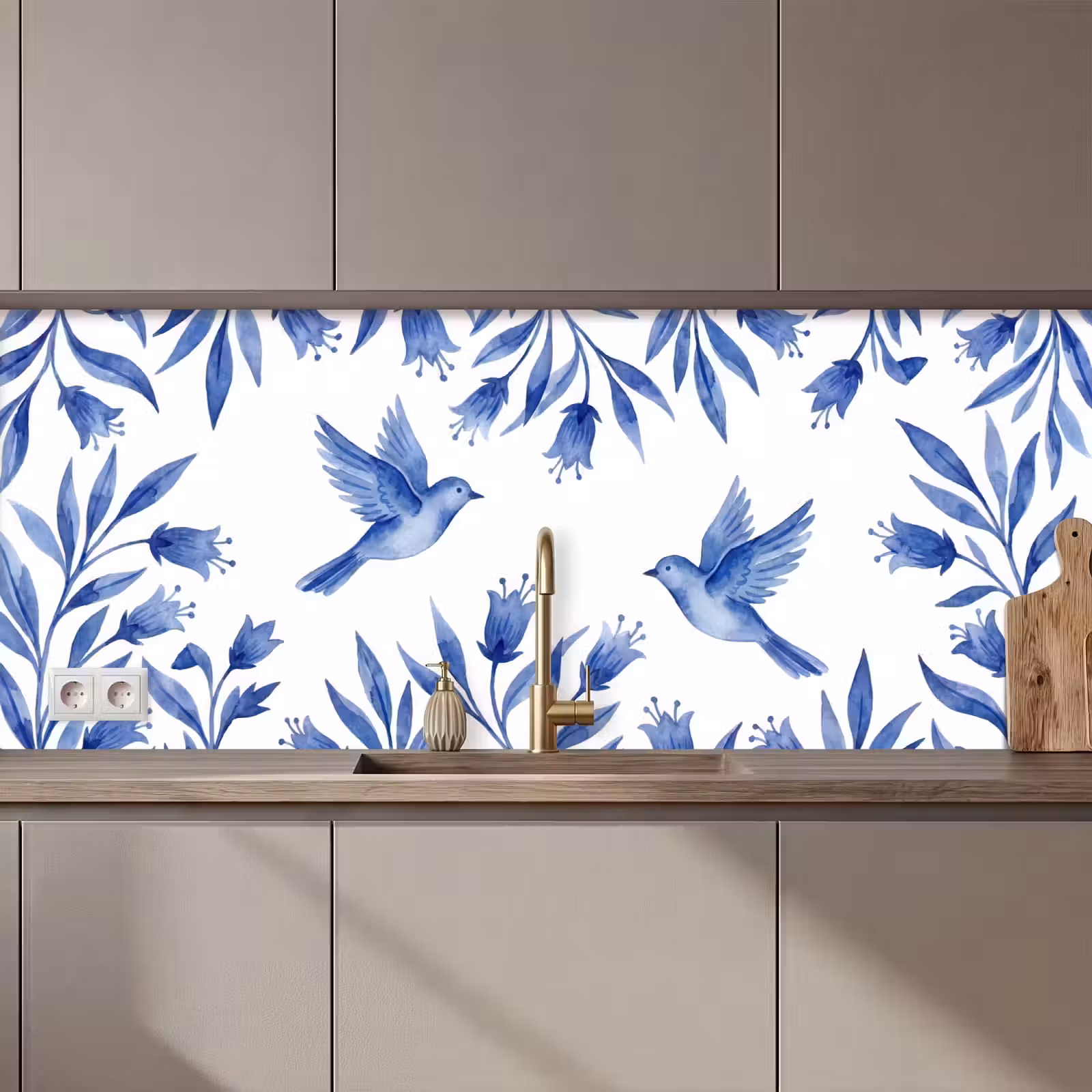 Schienale cucina - Moderno - Uccelli - Delftware — 1