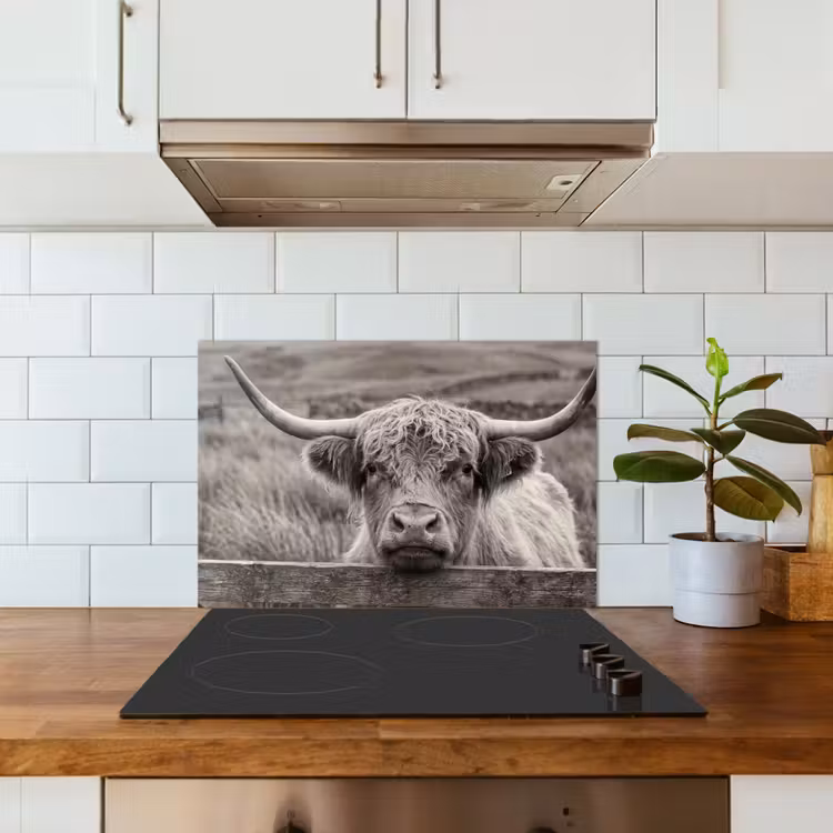 Paraschizzi cucina - Highlander scozzese - Nero - Bianco - Legno — 3