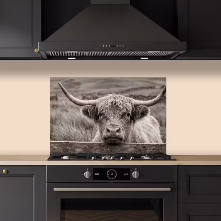 Paraschizzi cucina - Highlander scozzese - Nero - Bianco - Legno — 5