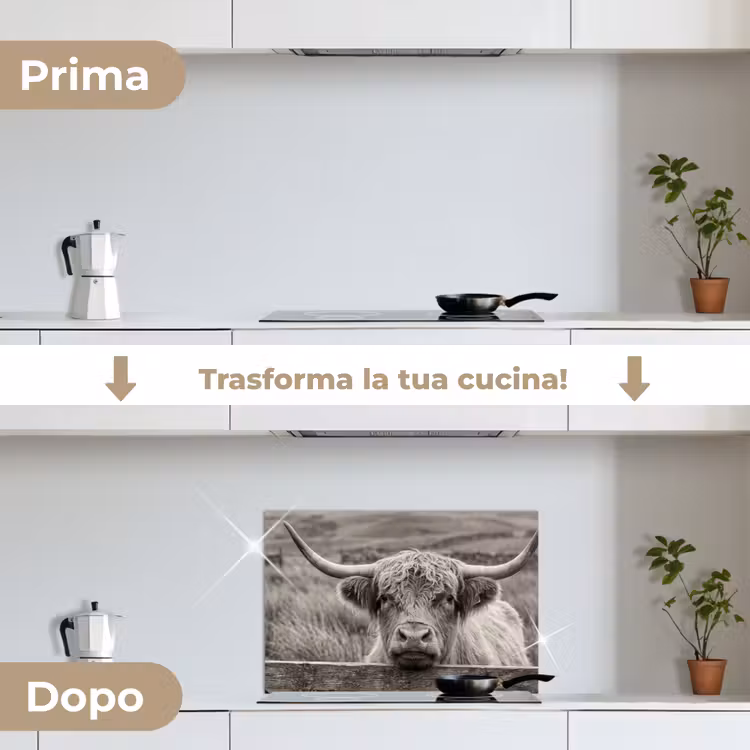 Paraschizzi cucina - Highlander scozzese - Nero - Bianco - Legno — 7