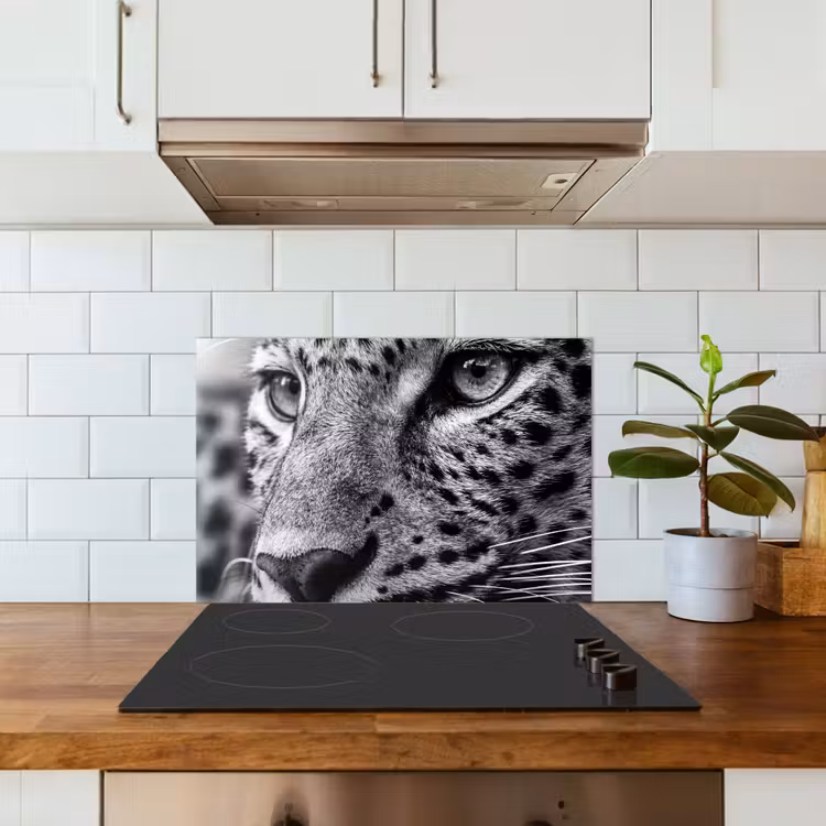 Paraschizzi cucina - Leopardo - Nero - Bianco - Occhio — 3