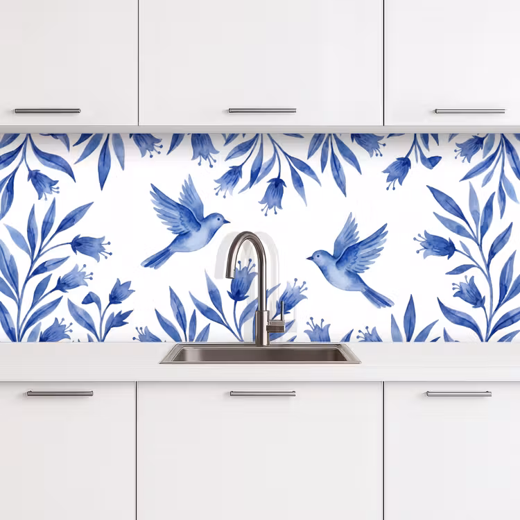 Schienale cucina - Moderno - Uccelli - Delftware — 4