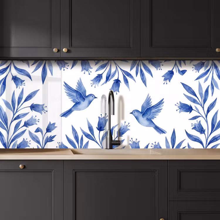 Schienale cucina - Moderno - Uccelli - Delftware — 6