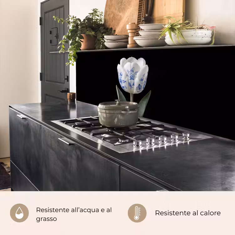 Schienale cucina - Tulipano - Motivo - Blu — 5
