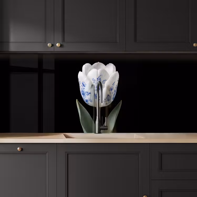 Schienale cucina - Tulipano - Motivo - Blu — 6