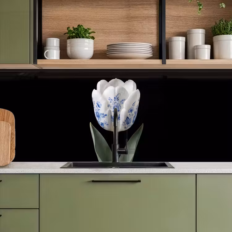 Schienale cucina - Tulipano - Motivo - Blu — 8
