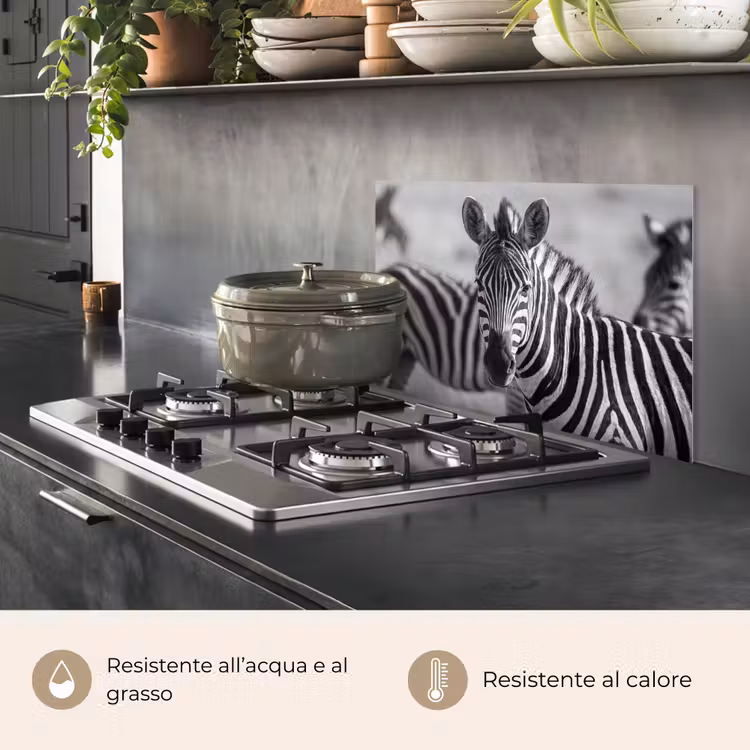 Paraschizzi cucina - Zebre - Nero - Bianco — 2