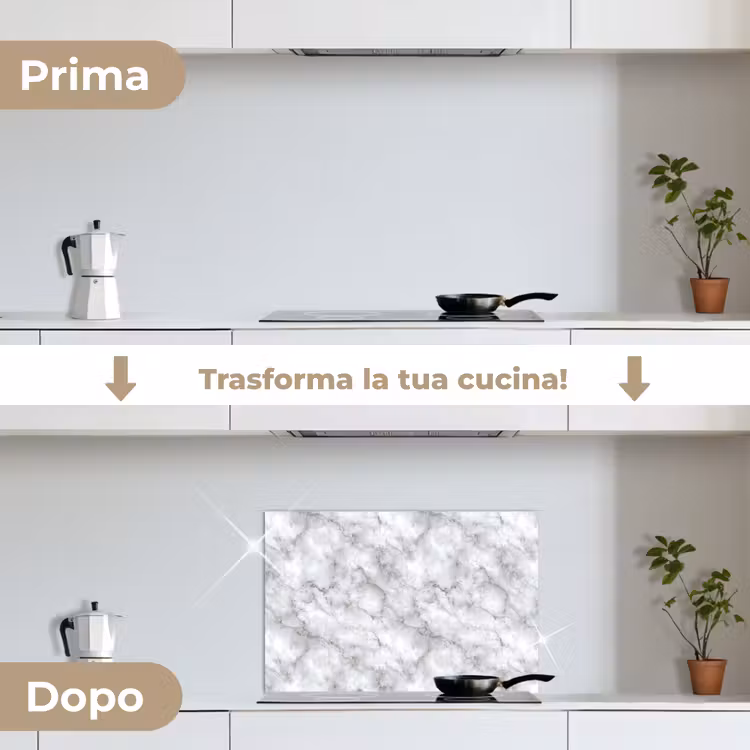 Paraschizzi cucina - Grigio - Marmo - Classico - Venature — 7