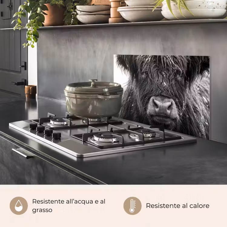Paraschizzi cucina - Highlander scozzese - Nero - Bianco - Fiocchi di neve — 2