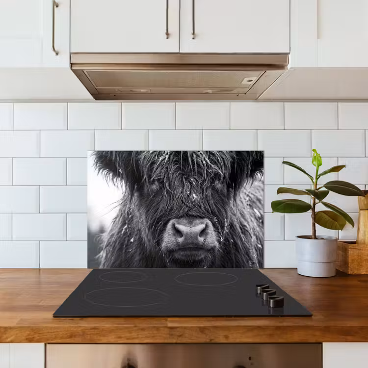 Paraschizzi cucina - Highlander scozzese - Nero - Bianco - Fiocchi di neve — 3