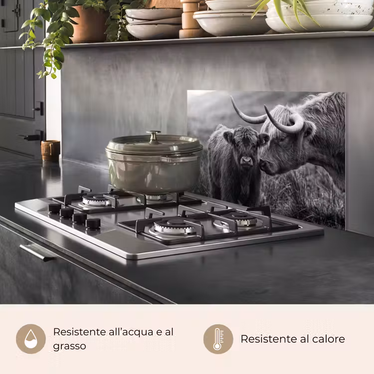Paraschizzi cucina - Highlander scozzese - Vitello - Nero - Bianco — 2