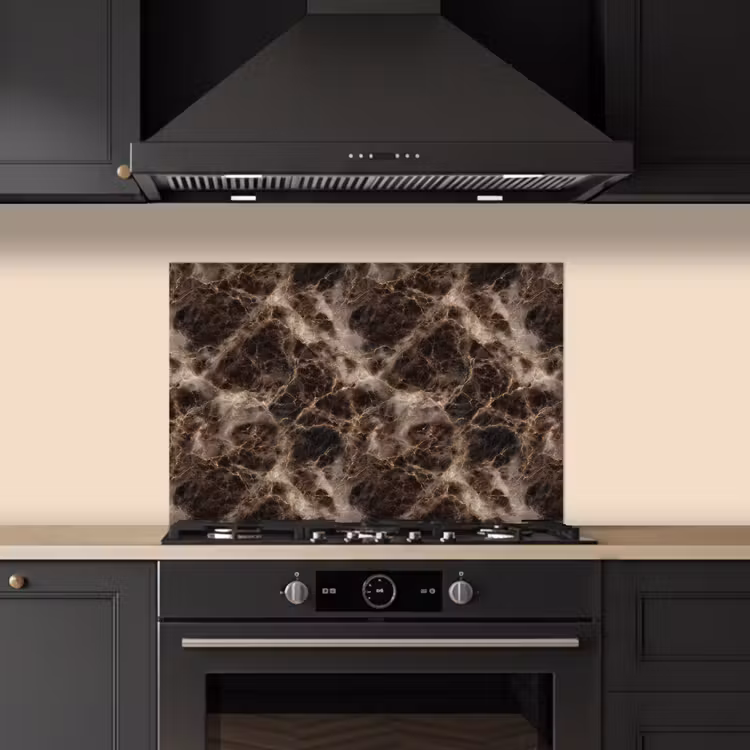 Paraschizzi cucina - Marrone - Oro - Marmo — 5