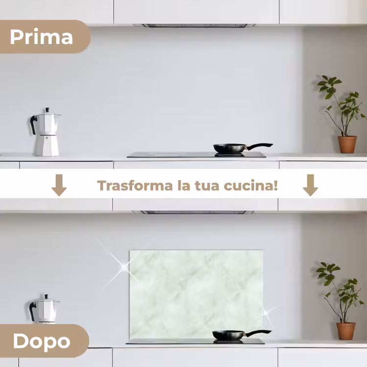 Paraschizzi cucina - Verde - Marmo - Venature fluide — 7