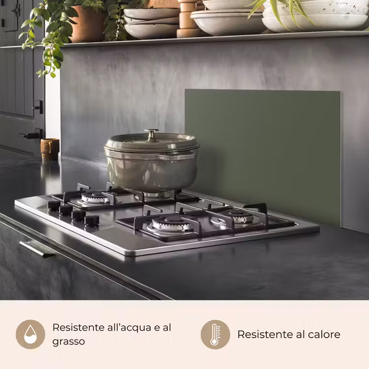 Paraschizzi cucina - Verde - Tinta unita - Verde oliva — 2