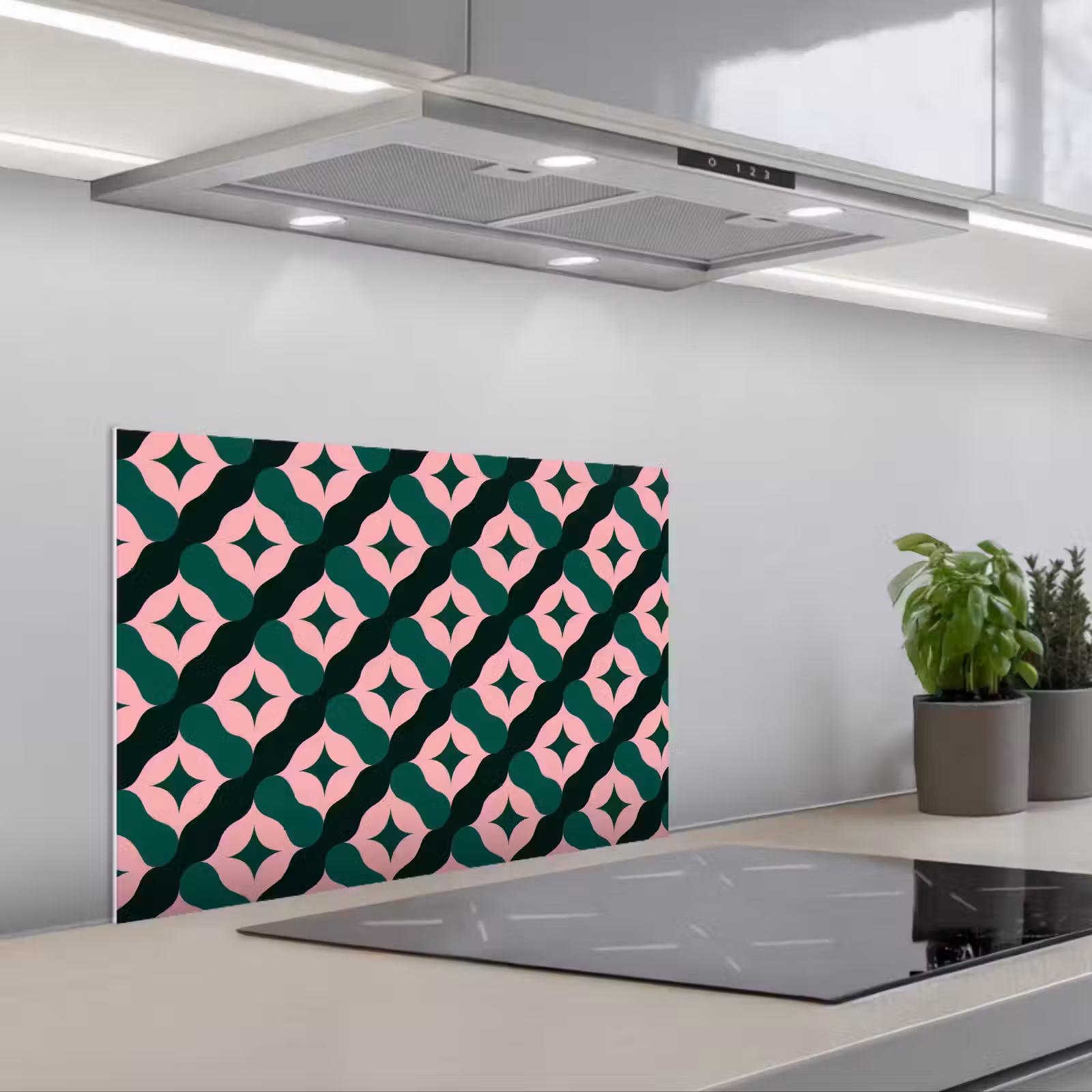 Paraschizzi cucina - Verde - Rosa - Retrò - Stelle — 1