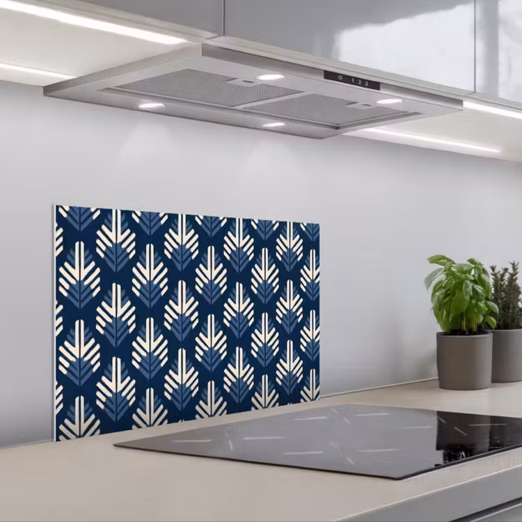 Paraschizzi cucina - Moderno - Fantasia - Blu — 1