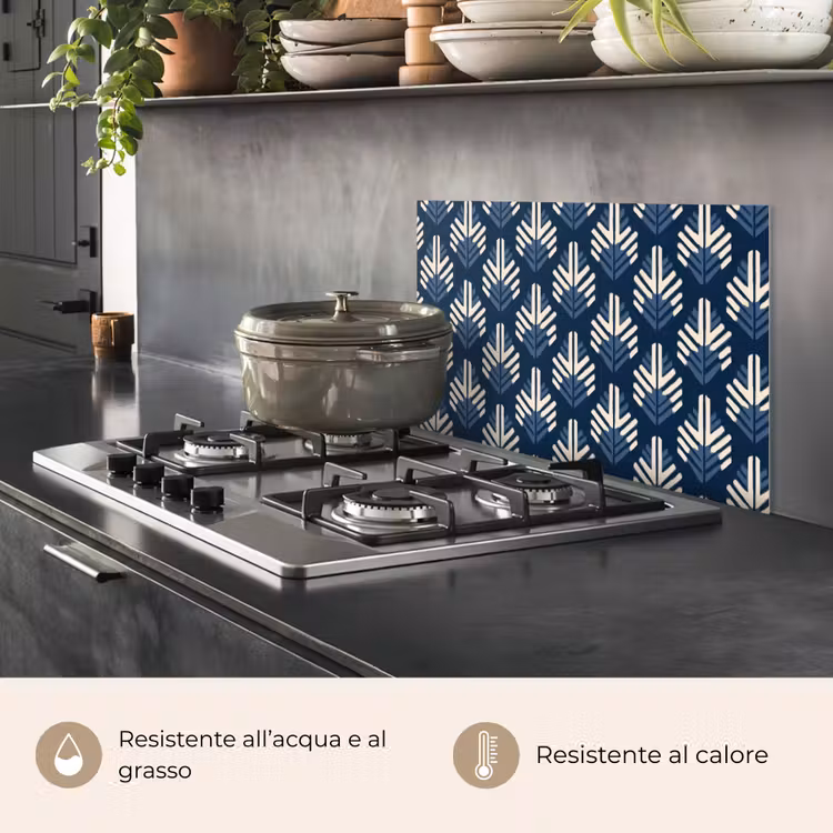 Paraschizzi cucina - Moderno - Fantasia - Blu — 2