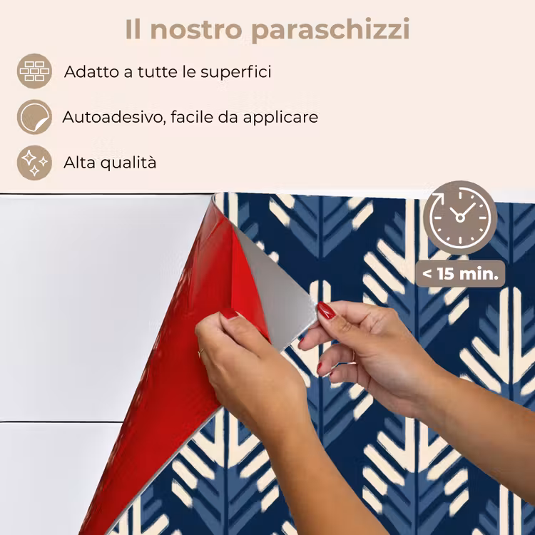 Paraschizzi cucina - Moderno - Fantasia - Blu — 4