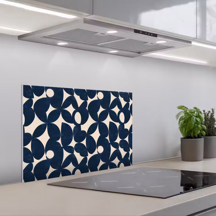 Paraschizzi cucina - Moderno - Geometrico - Blu — 1