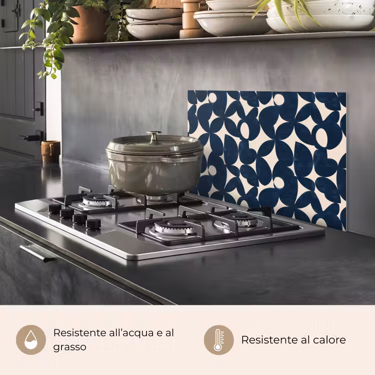 Paraschizzi cucina - Moderno - Geometrico - Blu — 2