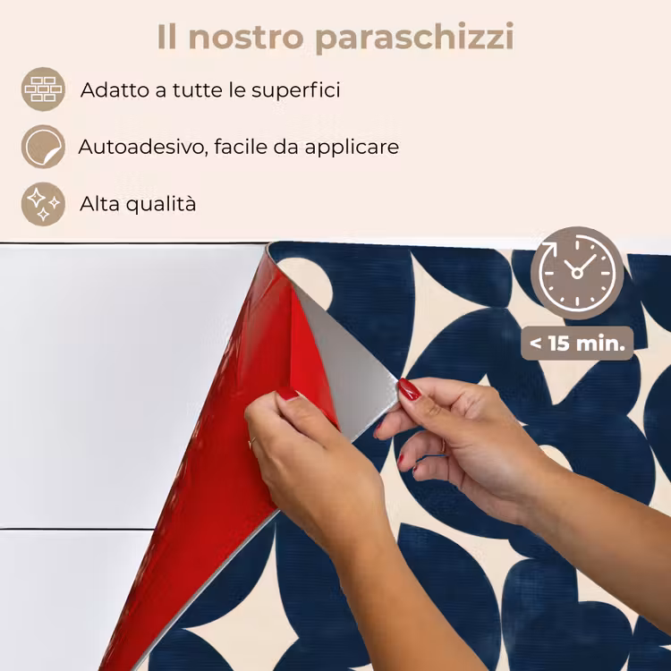 Paraschizzi cucina - Moderno - Geometrico - Blu — 4