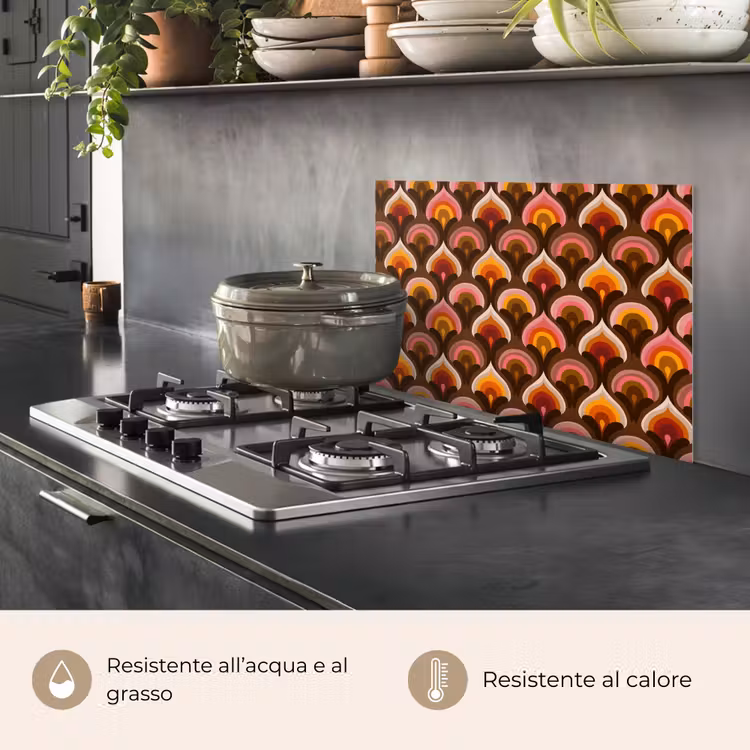 Paraschizzi cucina - Motivo - Retrò - Colorato — 2
