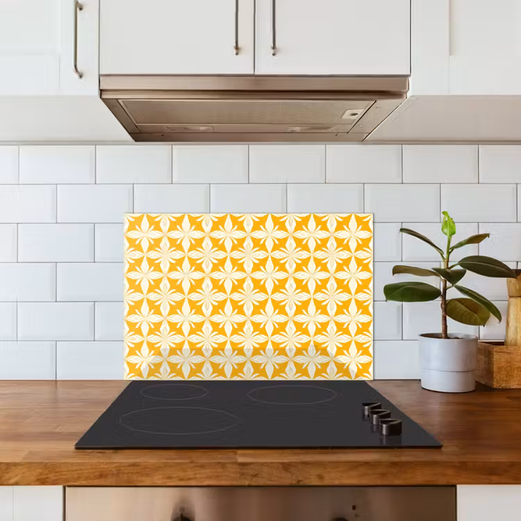 Paraschizzi cucina - Motivo - Retrò - Giallo — 3
