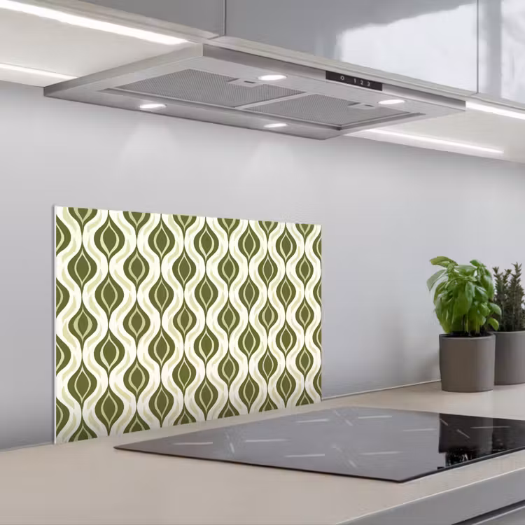 Paraschizzi cucina - Motivo - Retrò - Verde — 1