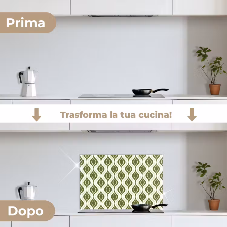 Paraschizzi cucina - Motivo - Retrò - Verde — 7