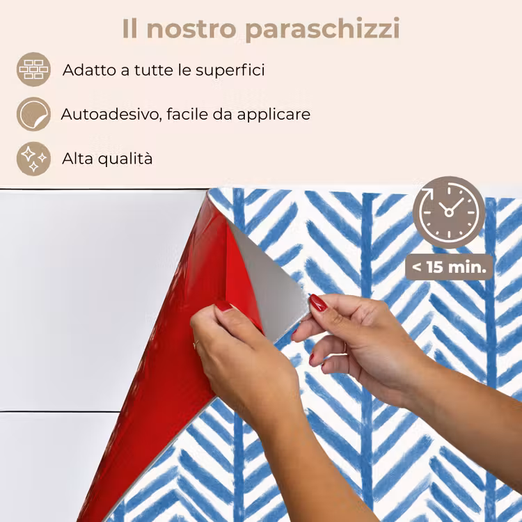 Paraschizzi cucina - Motivo - Striscia - Blu — 4