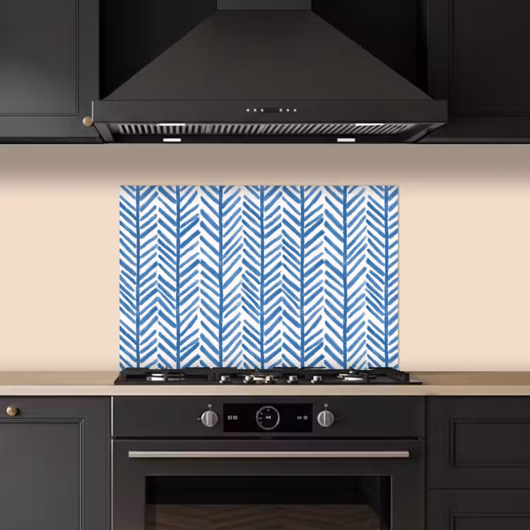 Paraschizzi cucina - Motivo - Striscia - Blu — 5
