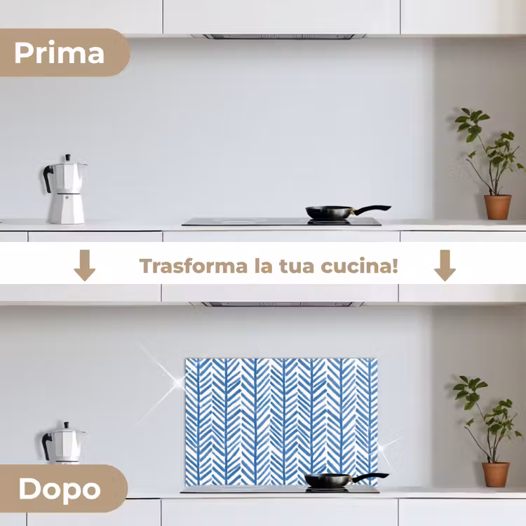 Paraschizzi cucina - Motivo - Striscia - Blu — 7