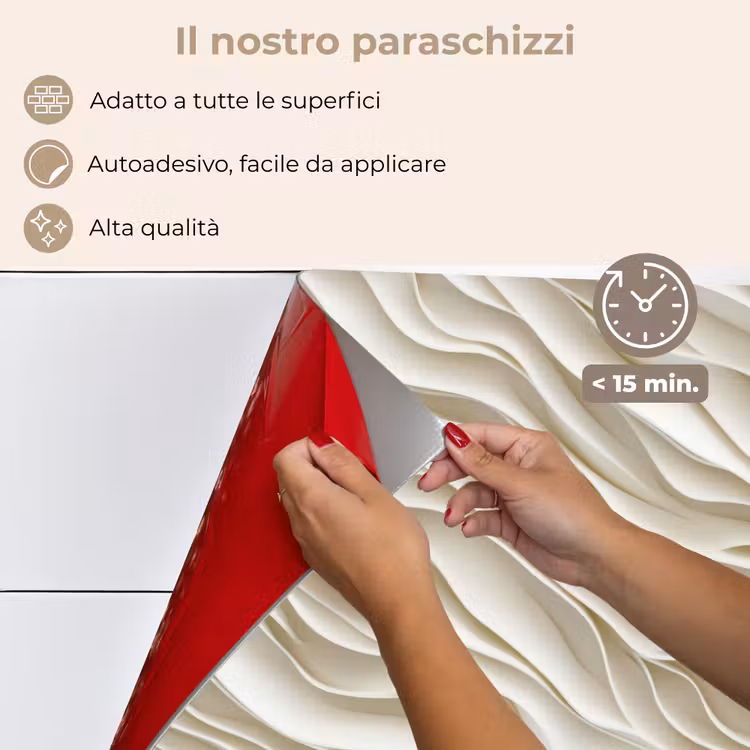 Paraschizzi cucina - Onde - Bianco - Minimalista — 4